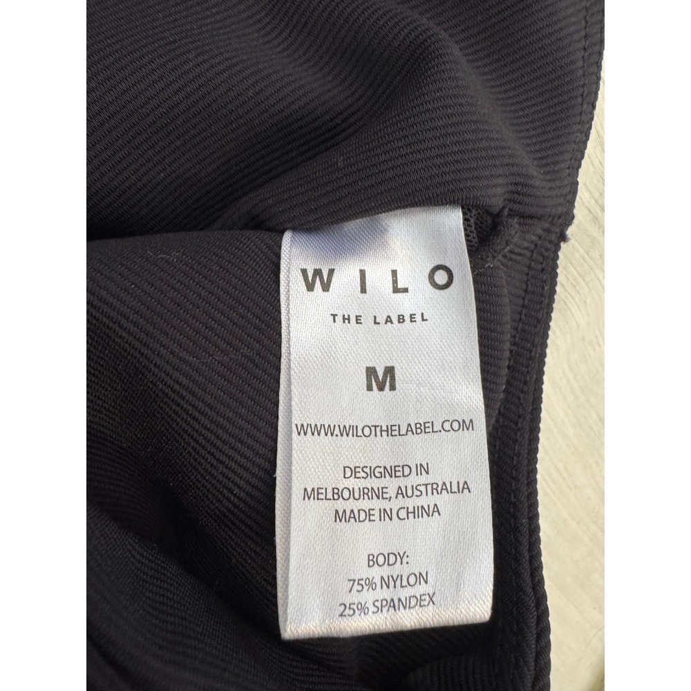 WILO The Label Women's Medium Black Ribbed Flare Leg Activewear Jumpsuit - Picture 5 of 9